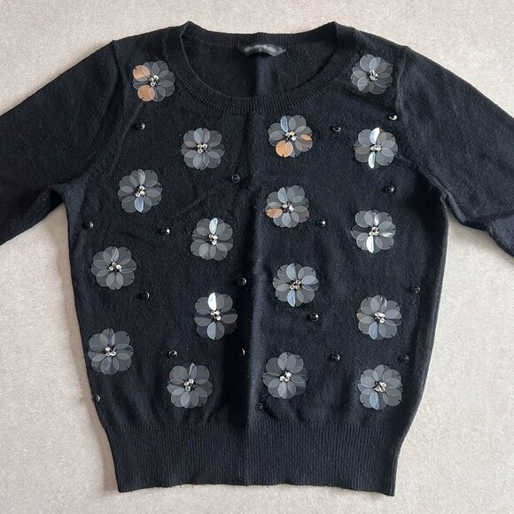 Wool Blend Floral Embellished Sweater ASO Louisa Clark - Picture 3 of 7